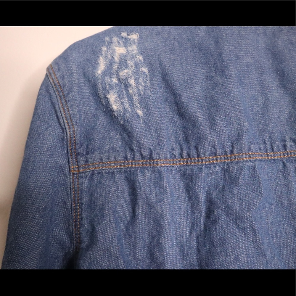 Women Jean Flannel With Rips - Picture 6 of 9